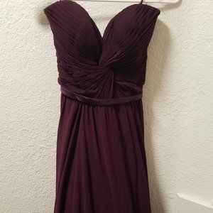 Purple strapless dress